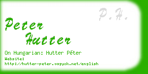 peter hutter business card