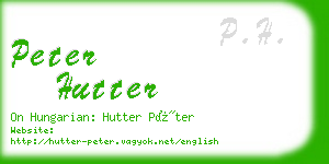 peter hutter business card